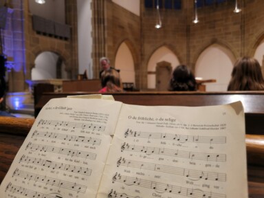 Noten für das Quempas-Singen in der Christuskirche Detmold