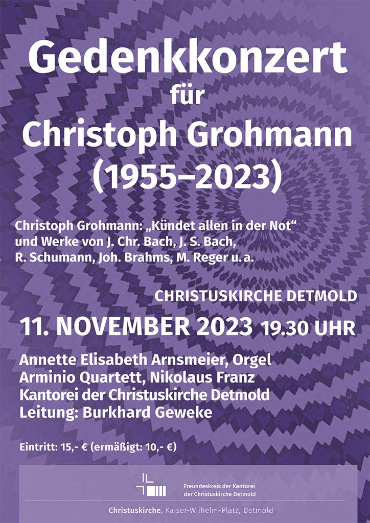 Gedenkkonzert für Christoph Grohmann
